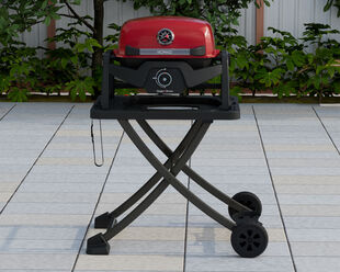 Ziggy Elite Nomad Single Burner Flame Failure BBQ plus Cart Bundle - Chilli Red